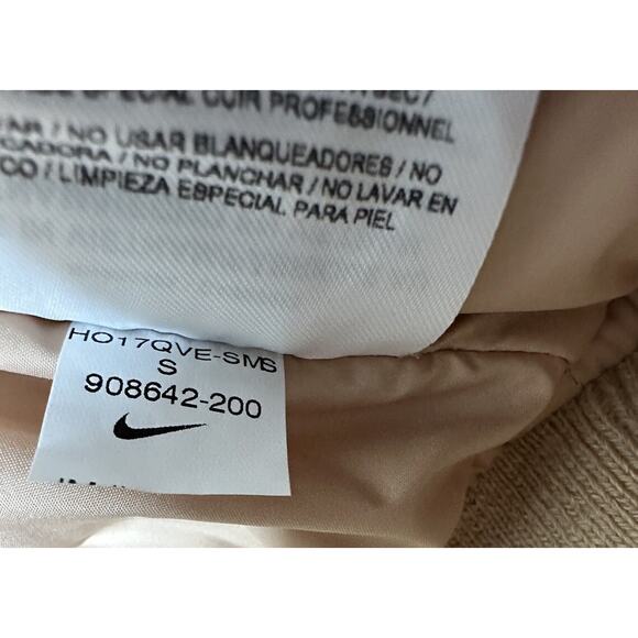 NIKE WMNS NikeLab Essentials Destroyer Varsity Jacket 908642-200 Tan WOMEN'S S - Picture 7 of 12